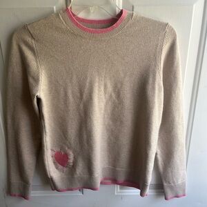 Kerri‎ Rosenthal Sunshine is a Frame of Mind Women’s Tan/Pink Sweater Sz Small